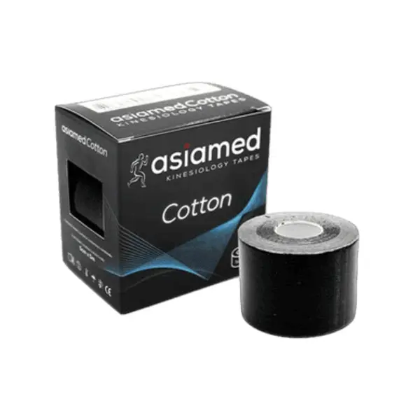 KINESIO TAPE ALGODAO ASIAMED PRETO 5 CM X 5 MT
